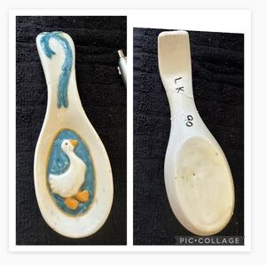 Goose Spoon Rest Has Been broken and glued. See photos